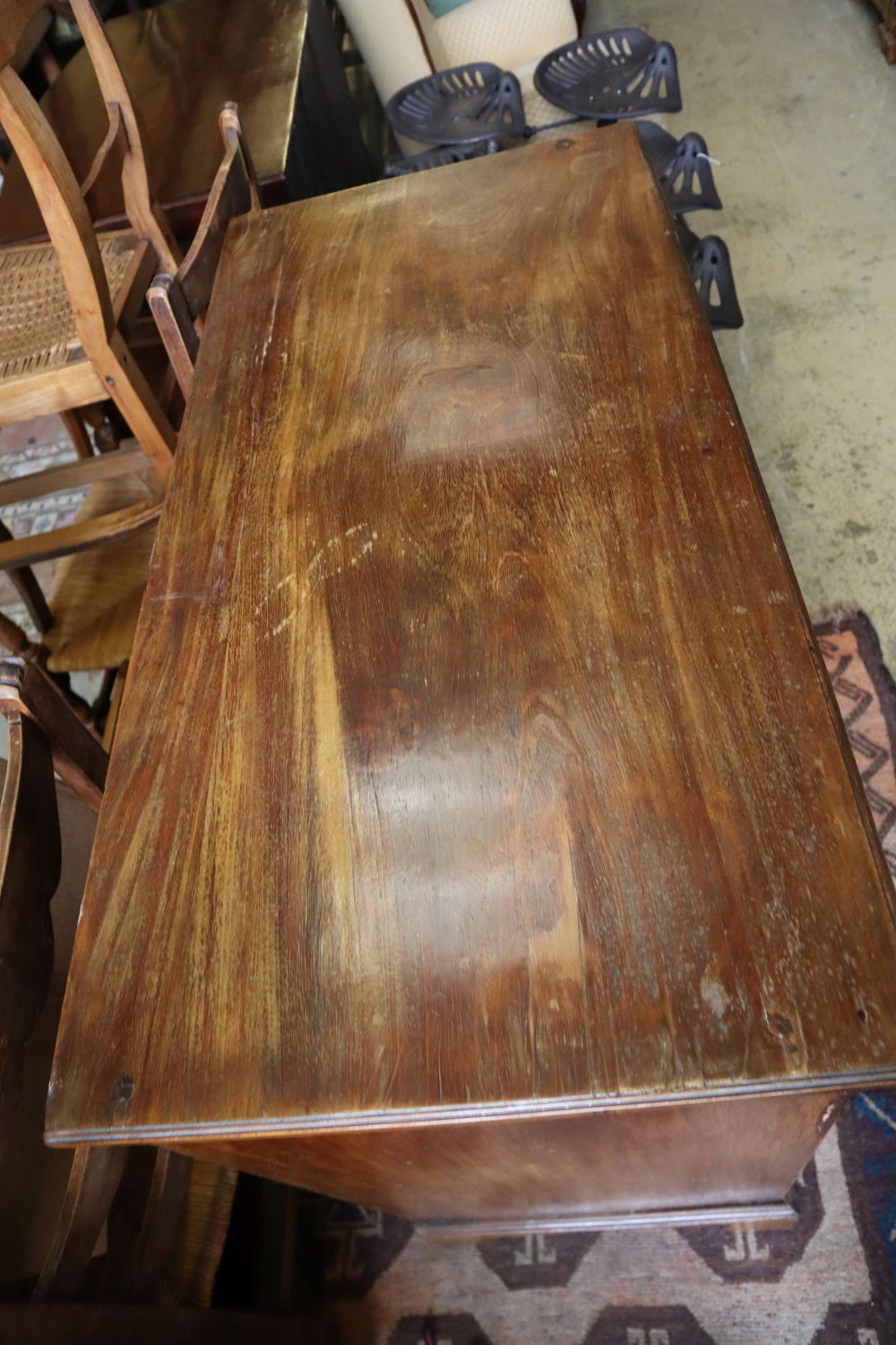 A George III mahogany chest of four drawers, width 101cm depth 49cm height 99cm